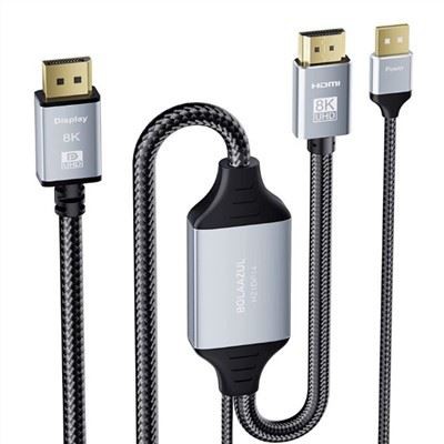 HDMI 2.1'den DisplayPort 1.4'e Adaptör Kablosu